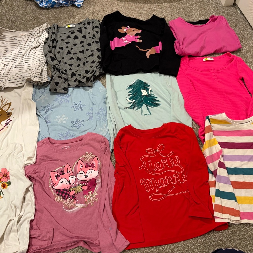 5T Set of Girls Long Sleeve Shirt Collection